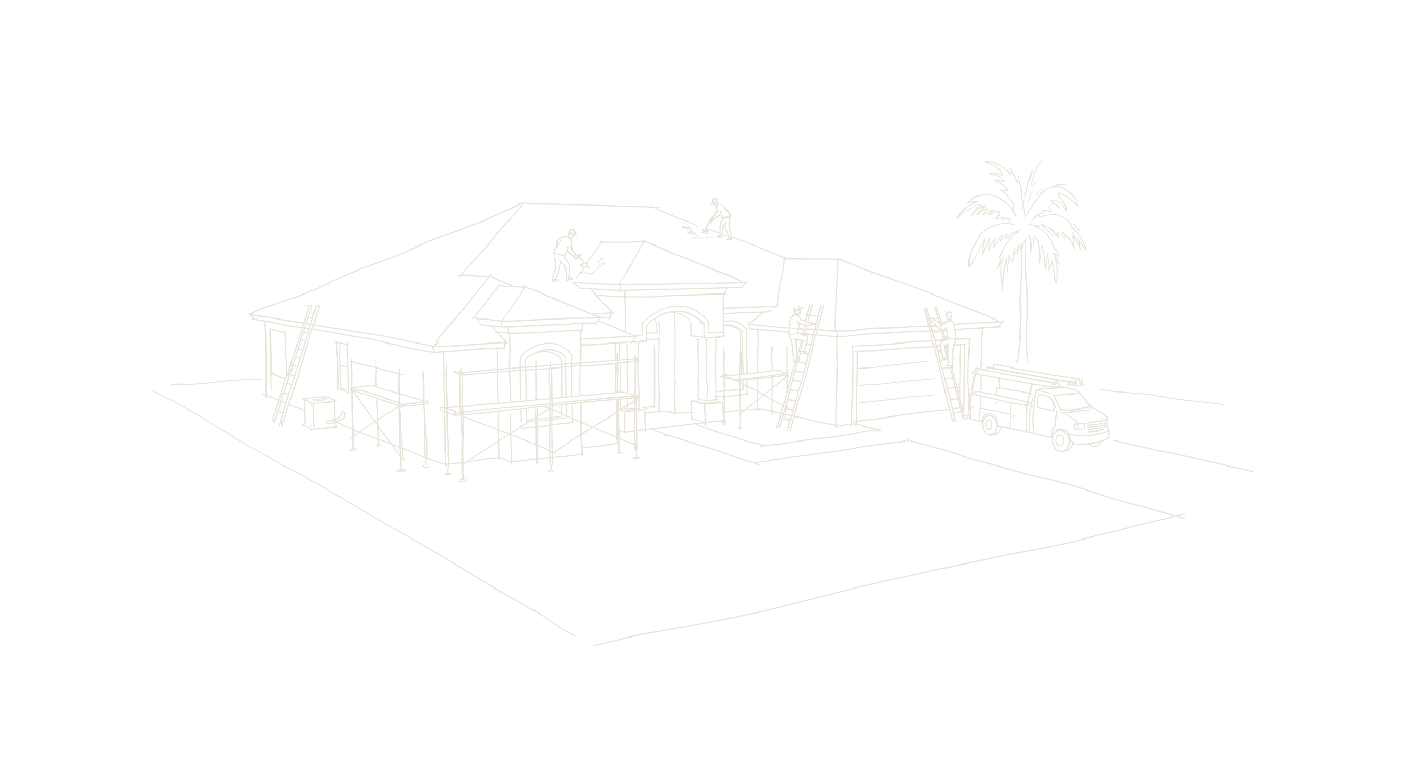 Sketch of a house under renovation